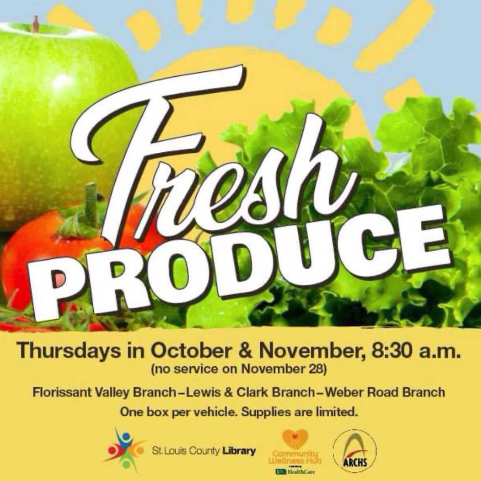 Fresh produce boxes available at select county library branches through November